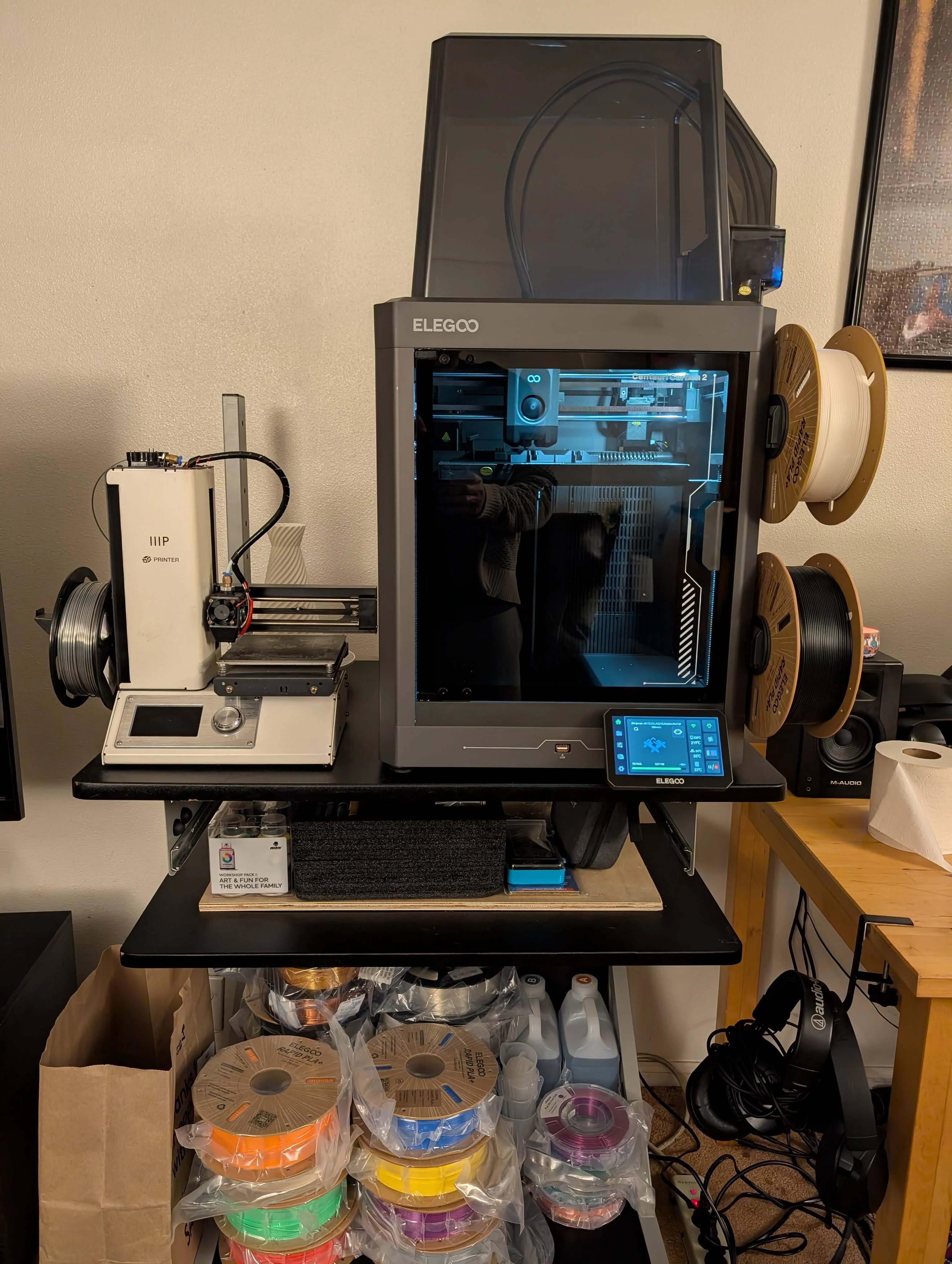 3D printed engine mount parts fresh off the printer